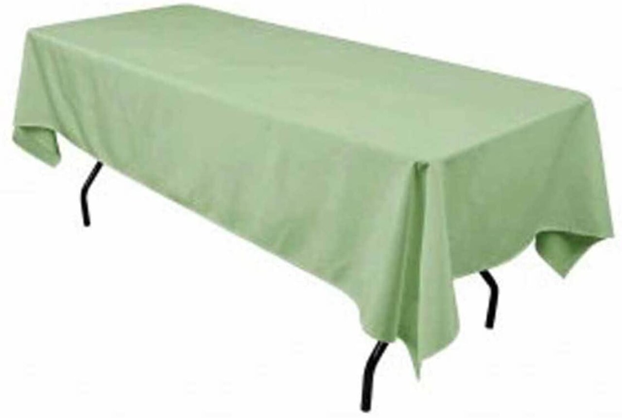 Rectangular Sage Polyester Tablecloth 60×144 Inch Elegant Décor for Weddings, Parties & Banquets